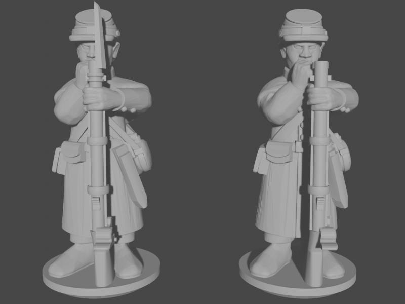 10-15mm American Civil War Infantry in Greatcoats Loading Pose 3 UA-44