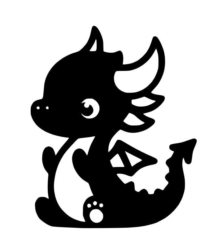 Cute dragon stencil