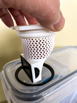 Combined Desiccant Cup / Hygrometer Mount for Filament Dry Box