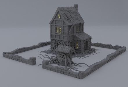 Corrupted Farm House - Tabletop Terrain - 28 MM