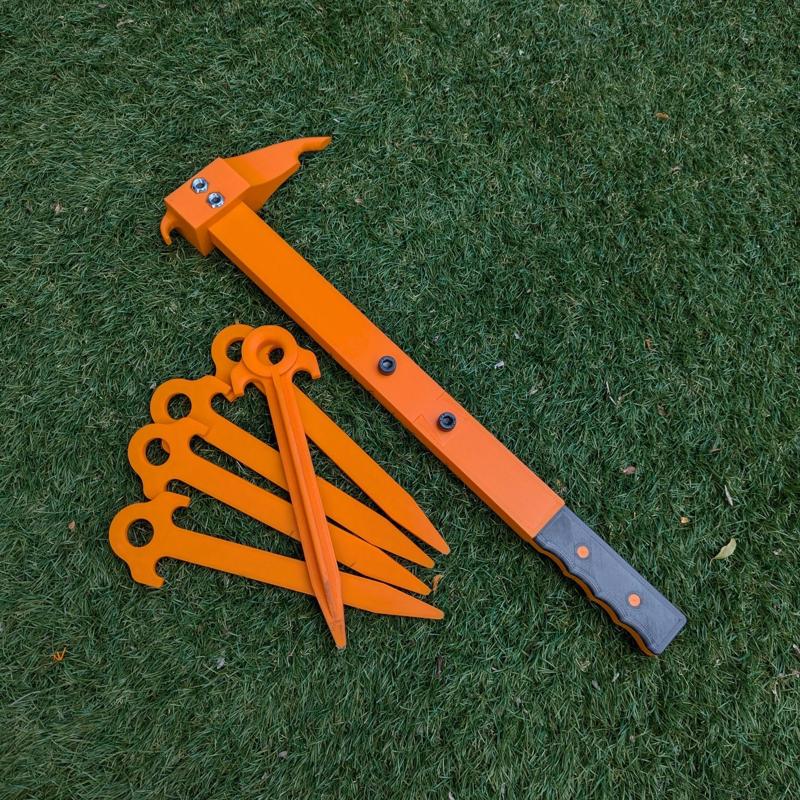 Tent Stake Puller and Tent Stakes