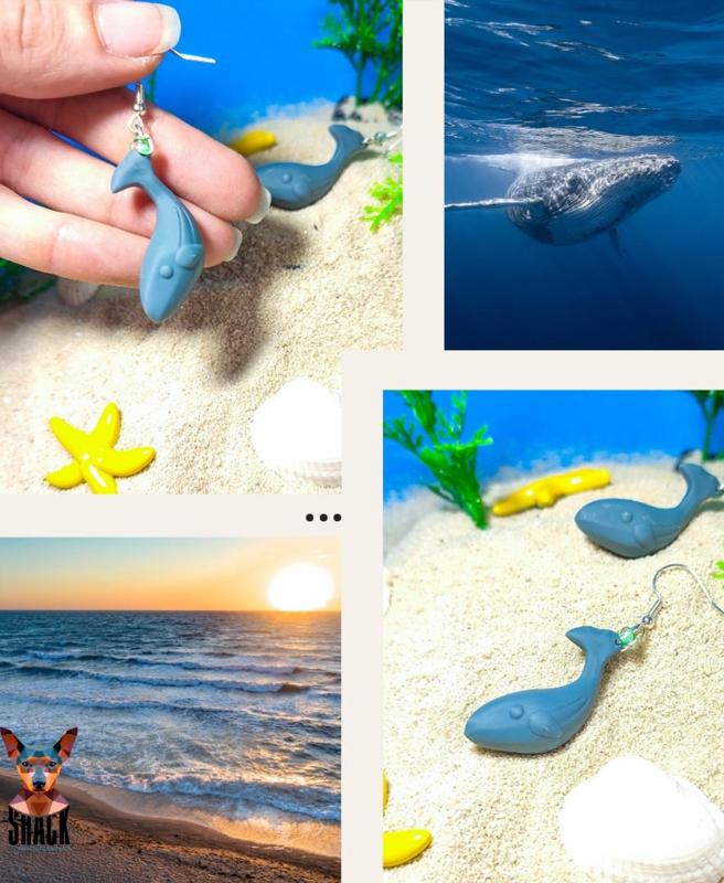 Whale-Earrings- Summer Collection