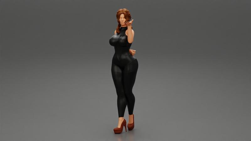 Beautiful Young Woman With Perfect Body Wearing Bodysuit.stl