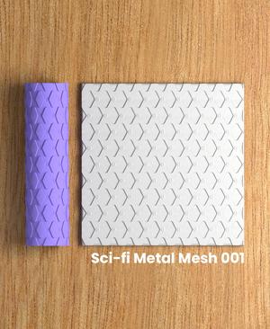 Collection Atomic-Tangerine | Sci-fi Metal Mesh 001 | Polymer Clay Seamless Texture Roller