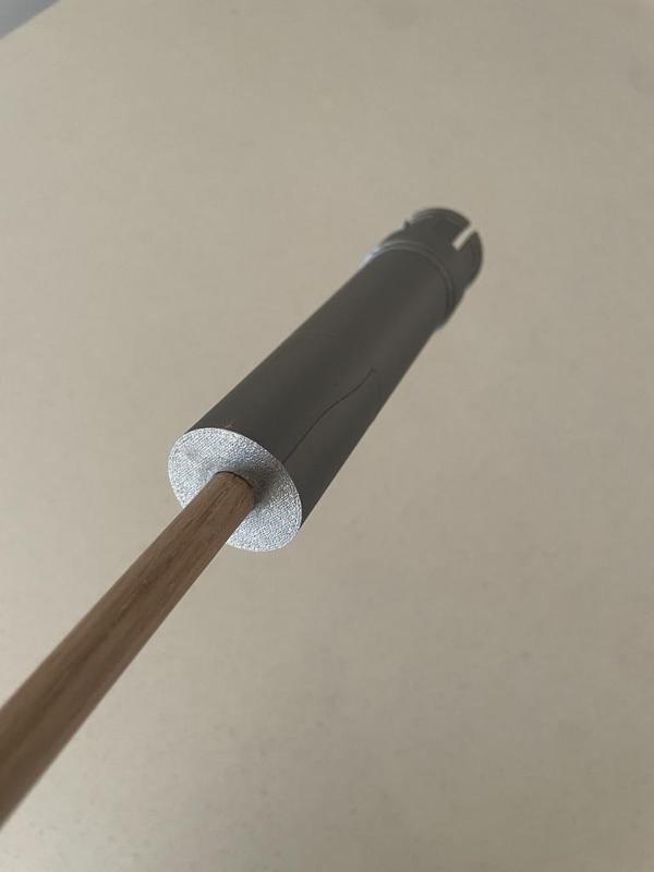 Sidewalk chalk holder w/ dowel hole