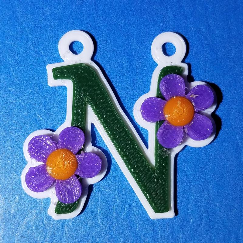 N Flower Pendant