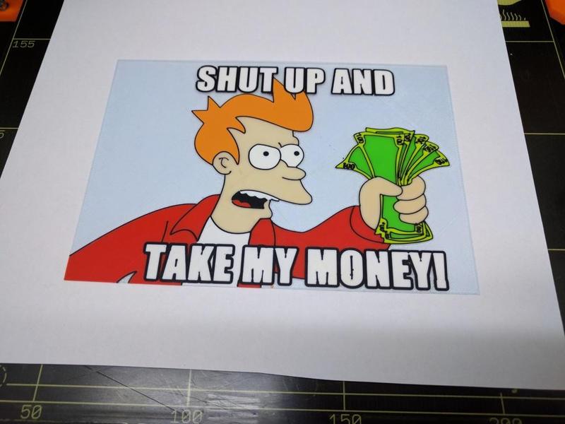Fry from Futurama "Shut up and take my money!" multicolor