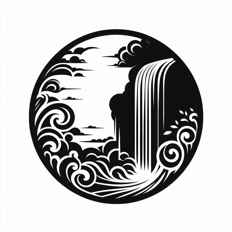 Wall art: Waterfall in clouds