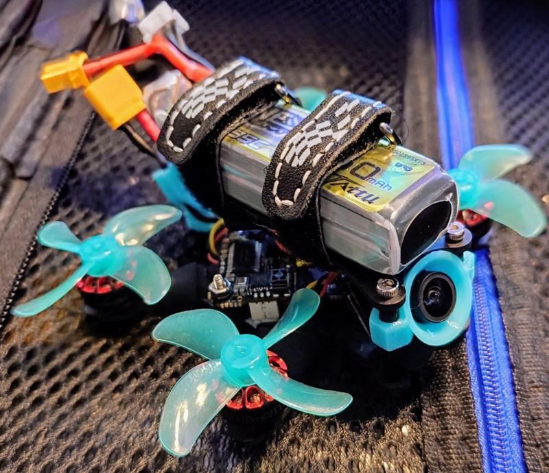 Caddx Baby Ratel2 mount for AlphaRC Rocky 75mm frame 3.5mm round posts.