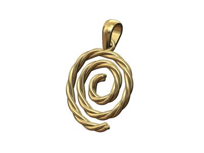 Organic braided rope spiral pendant charm 3D print model