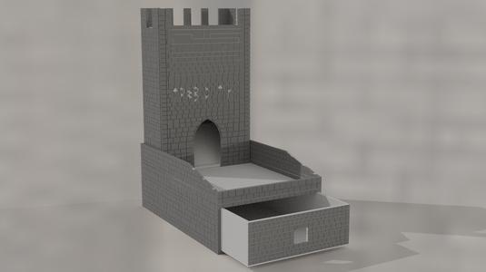 folding dice tower with extra storage,