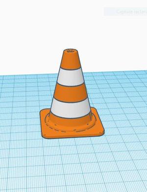 Petit cône de signalisation en 2 couleurs