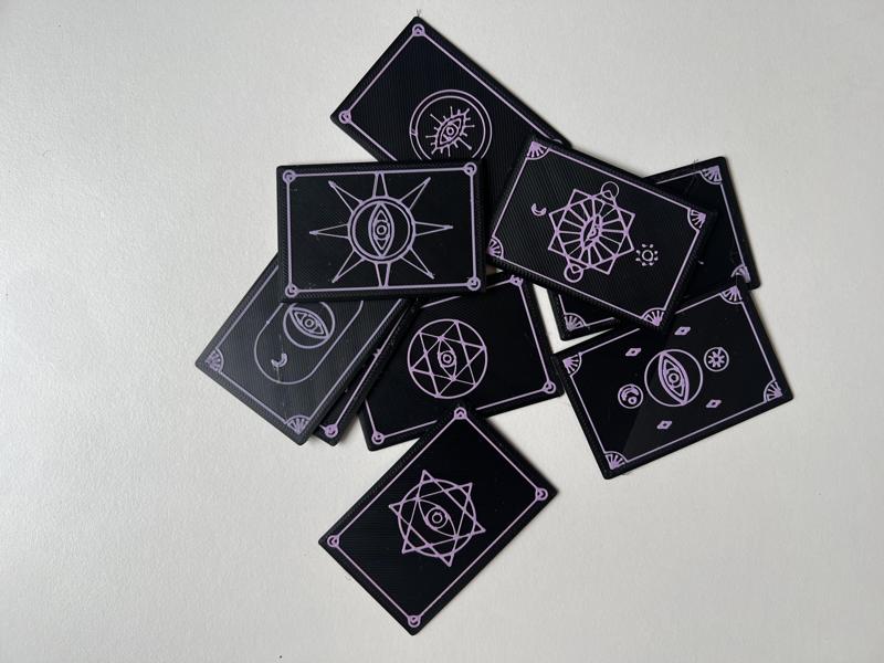 Cards with magic symbols