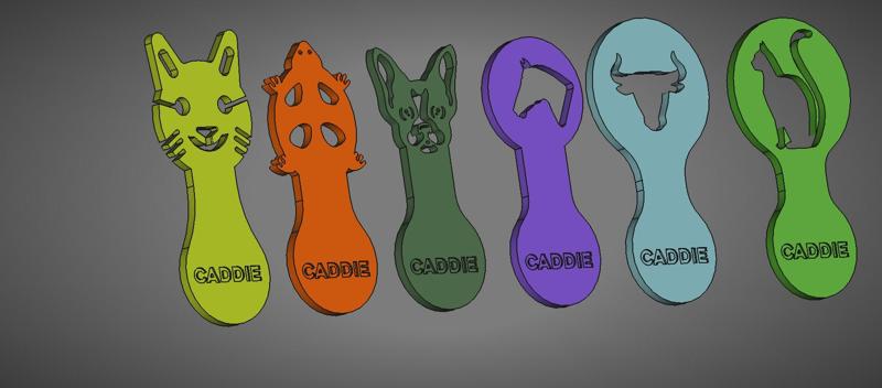 jetons caddie en forme d'animaux