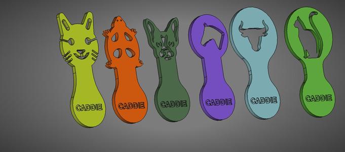 jetons caddie en forme d'animaux