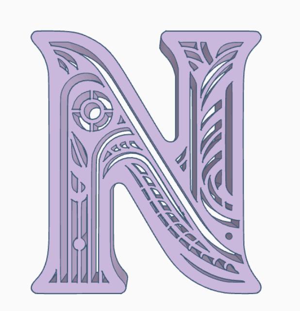 standing initial: letter N (version 2)