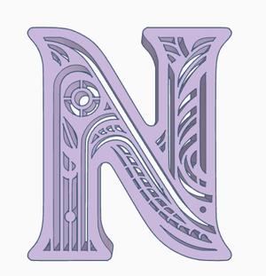 standing initial: letter N (version 2)