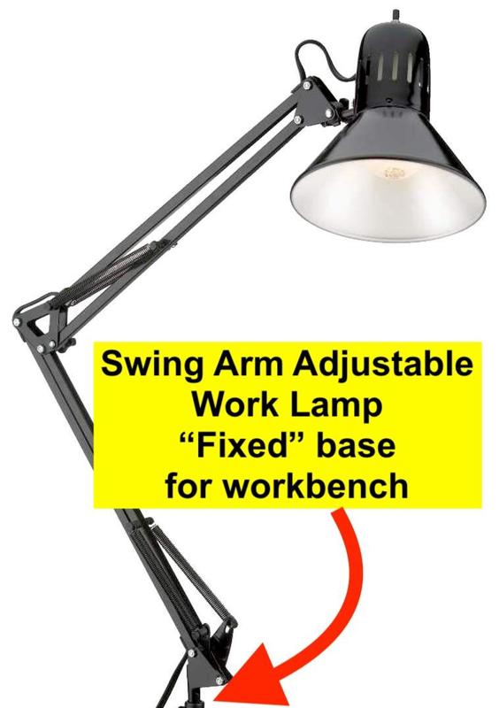 Adjustable Swing Arm Work Lamp fixed base for workbench