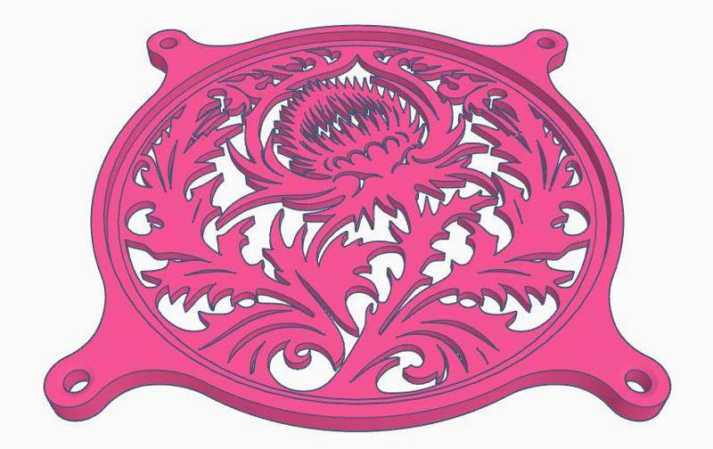 Fan cover: Blooming thistle (120 mm)