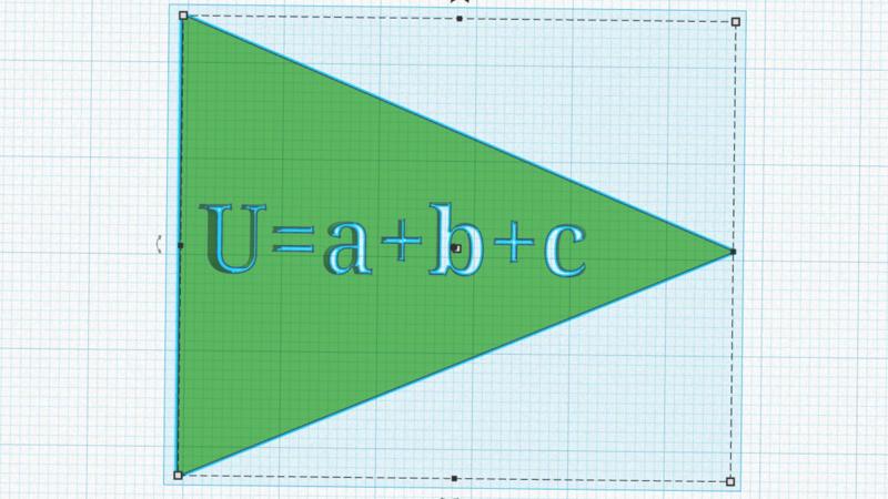3D-Druckvorlage für Geometrie-Schablone zur Dreiecks-Umfangsberechnung