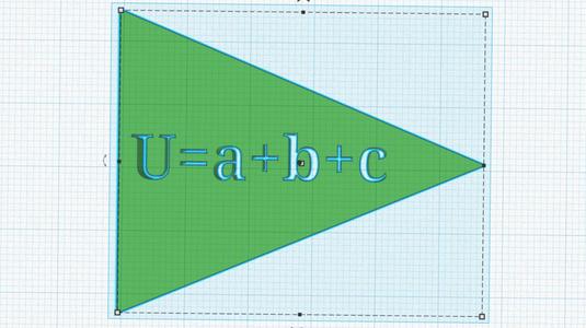3D-Druckvorlage für Geometrie-Schablone zur Dreiecks-Umfangsberechnung