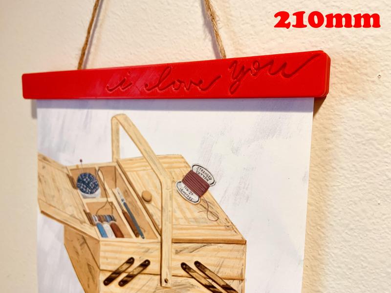 Magnetic Poster Hanger with script "I love you"210mm_LostTraverlerLee