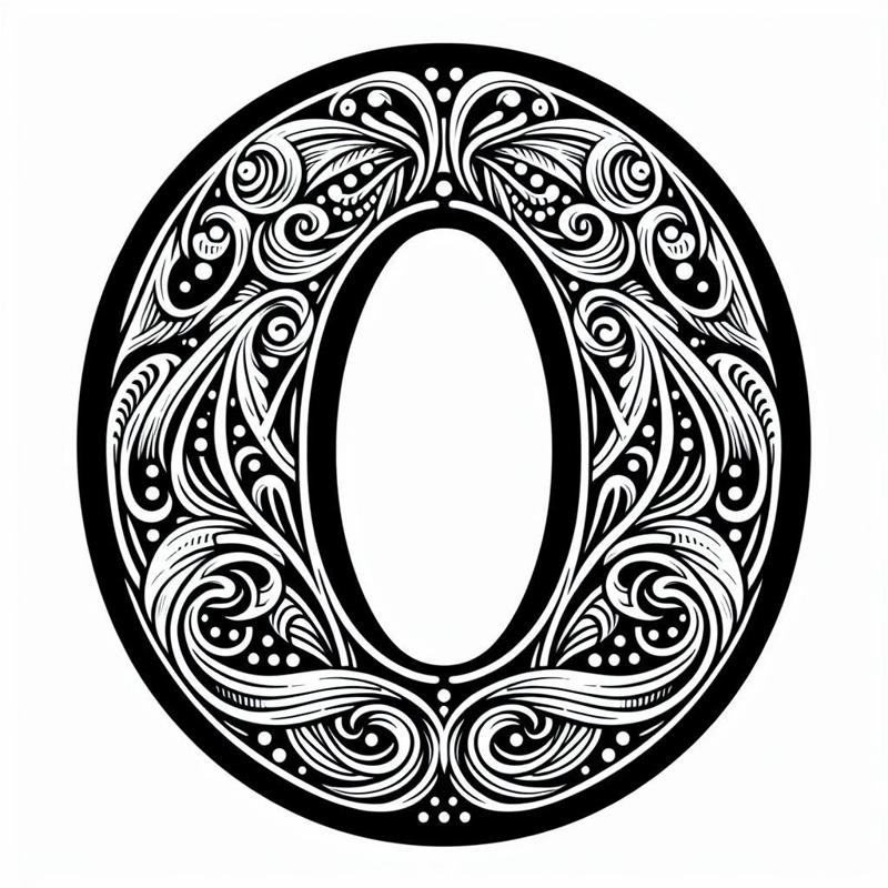 Frottage creation: letter O (version 2)