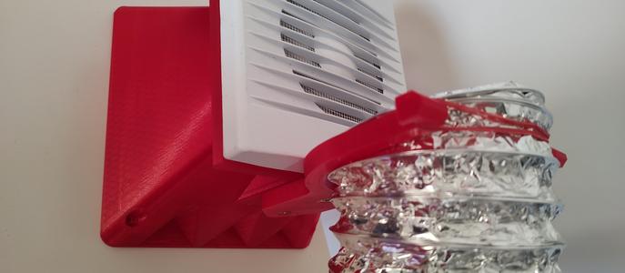 Exhaust box housing for D=96.7mm wall fan