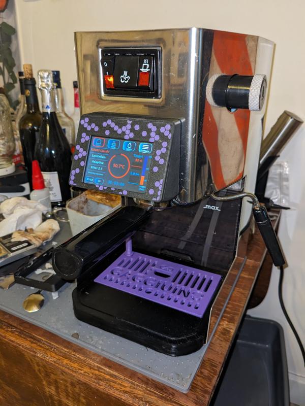 Gaggiuino 3.5 display front mount dual color hexagon pattern