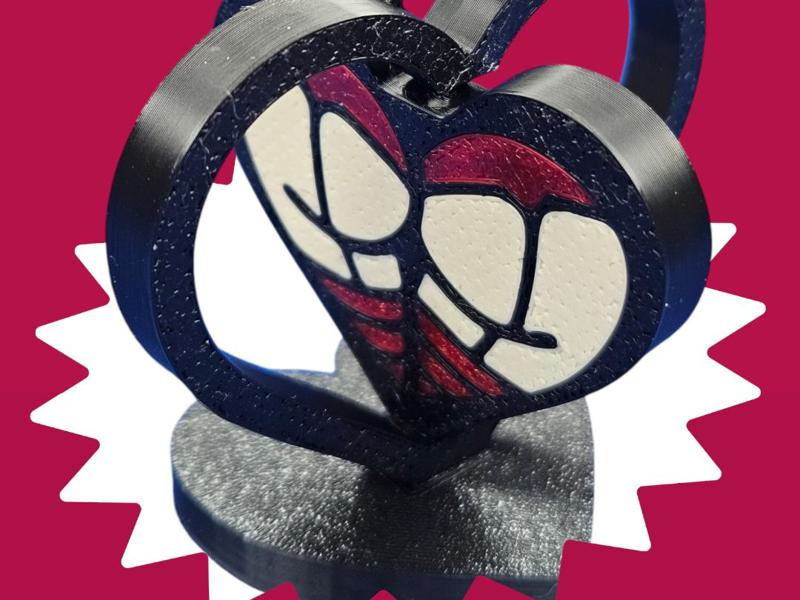 Fidget Spinner Heart Butt Devil Booty & Stand