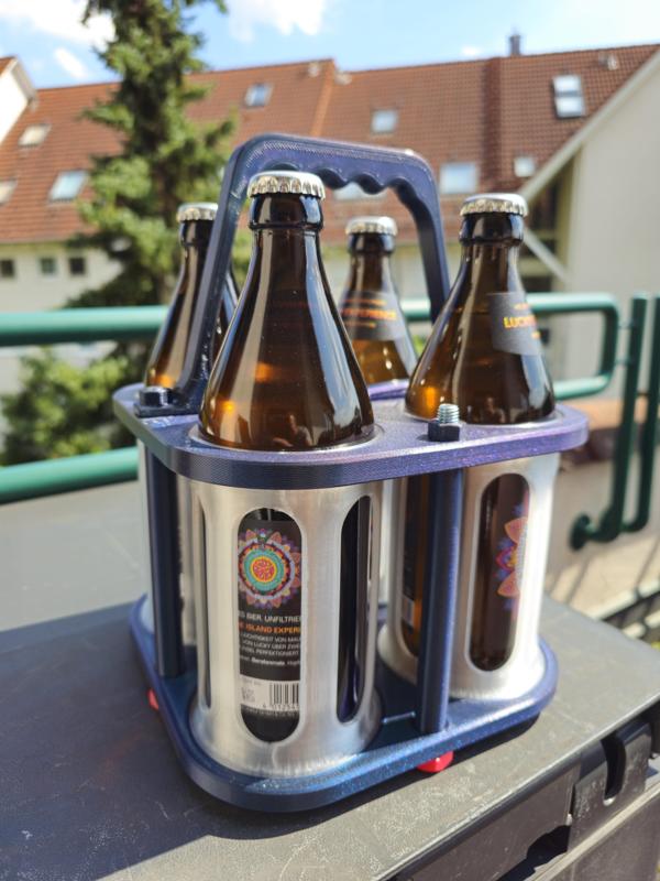 Beer bottle carrier for 4 Euro bottles