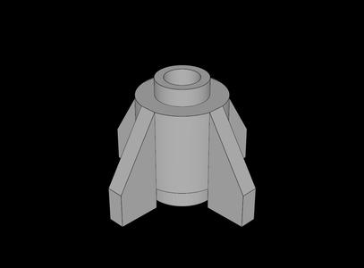 Lego Compatible (4588.dat) Brick  1 x  1 Round with Fins