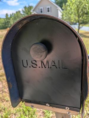 "US Mail" mailbox door