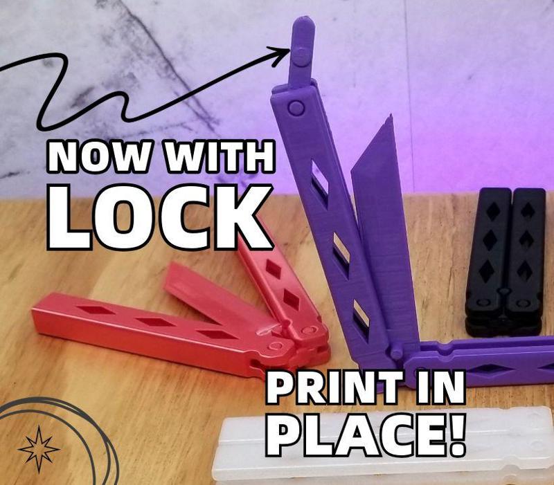 Locking Butterfly Knife - Print in Place - Balisong