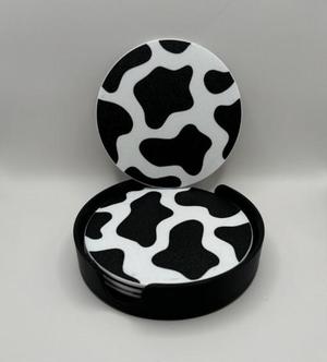 Cow Pattern Coaster Set