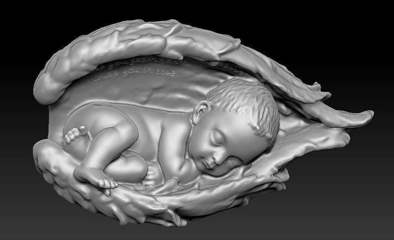 Sleeping baby in the shell