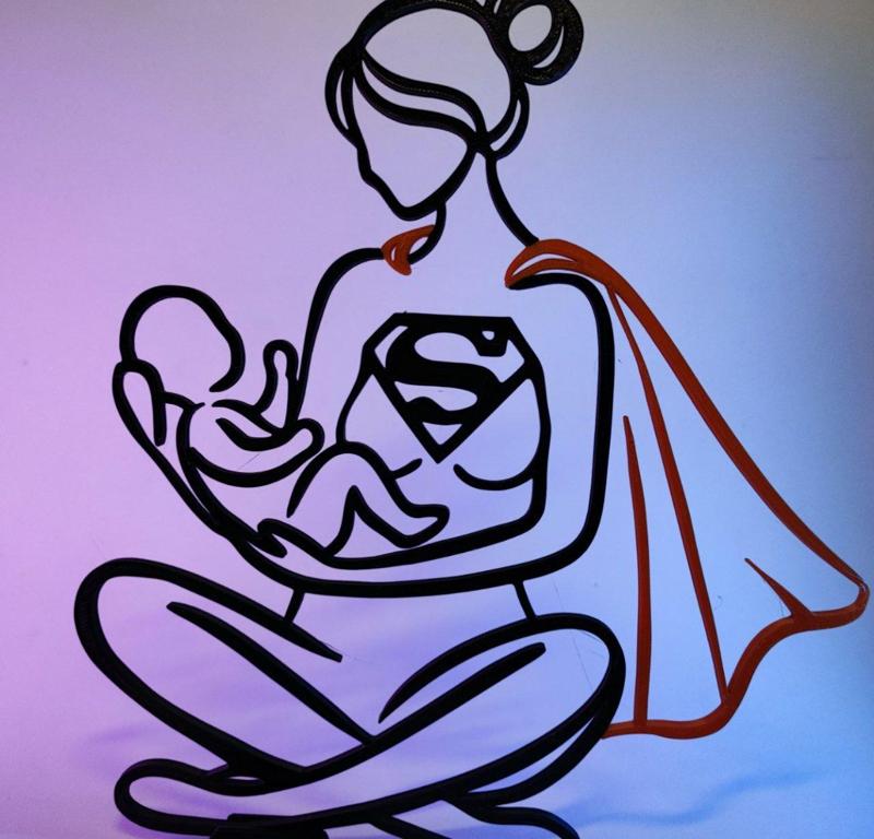 Super Mom Abstract Wall Art