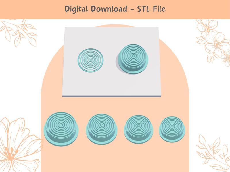 Circle Print Clay Cutter for Polymer Clay | Digital STL File | Clay Tools | 4 Sizes Summer Clay Cutters