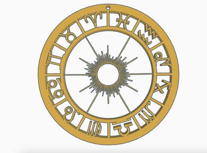 CIRCLE ZODIAC SIGNS SUN SQUARE