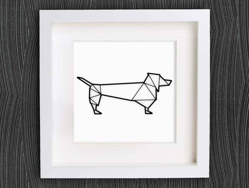 Customizable Origami Sausage Dog / Dachshund