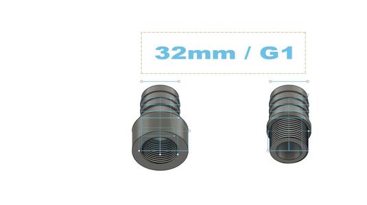 Pipe wrench on 32 mm threaded insert - G1 thread