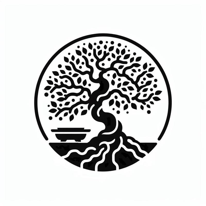 Stencil: A bonsai in the circle