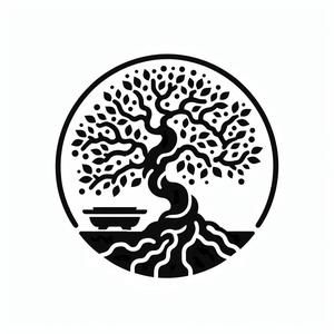 Stencil: A bonsai in the circle