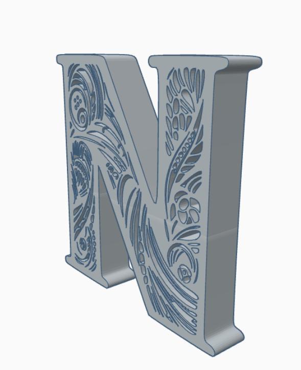 standing initial: letter N