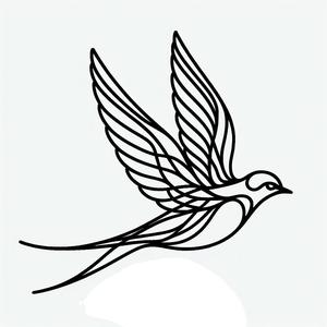 Wall art - Line bird 5