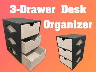 3-Drawer Desk Organizer