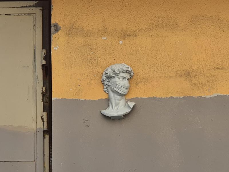 David Bust with Medical Mask