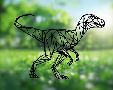 Geometric Velociraptor dinosaur Wallart