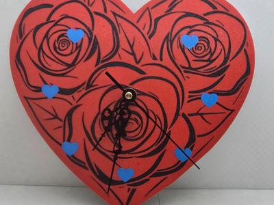 Rose Heart Clock