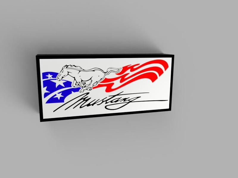 USA Flag Ford Mustang Lightbox